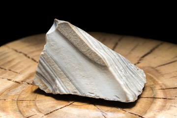 Polish origin striped flint mineral. Natural fire rock. The stone that can produce sparks