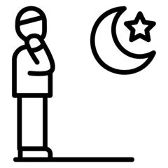 Shalat Night line icon. Can be used for digital product, presentation, print design and more.