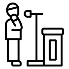 Adzan People man line icon. Can be used for digital product, presentation, print design and more.