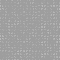 Abstract seamless geometric pattern. Mosaic background of white squares. Evenly spaced small shapes of different color. Vector illustration on gray background