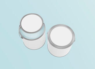 Top View of Two Paint Buckets