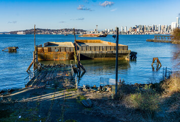 Fototapeta premium Old Pier And Barge 3