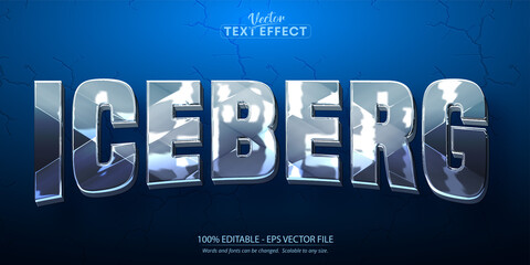 Ice text effect, editable iceberg text and cartoon text style