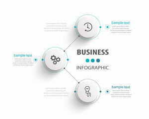 Business infographic design template with 3 options, steps or processes. Can be used for workflow layout, diagram, annual report, web design