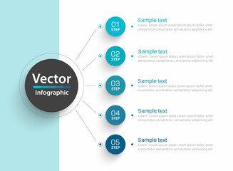 Business vector infographic template with 5 options or steps. Can be used for workflow layout, diagram, annual report, web design