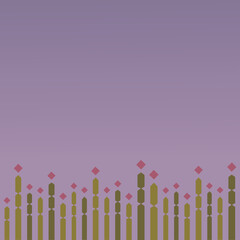 Purple Background with Flowers Flat Illustration