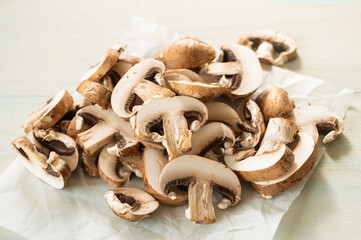 スライスしたマッシュルーム