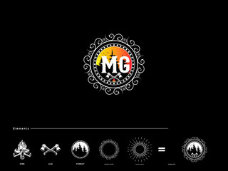 letter MG gm logo design, Vintage mg Logo Icon Vector and Illustration Design For All Kind Of Use - obrazy, fototapety, plakaty