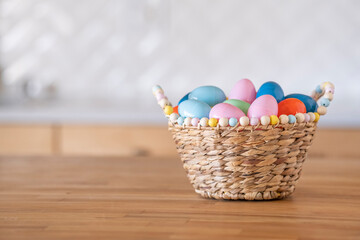 easter eggs in a basket