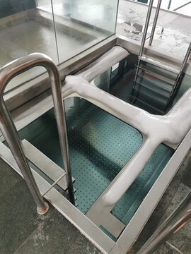 Cold bath at the hotel in the north of Sweden