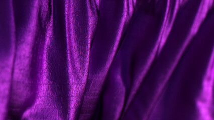 Folds of violet fabric. Texture. Close-up. 3d illustration