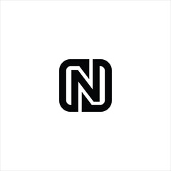 letter n logo vector line template
