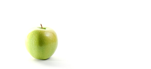 Green apple on white background