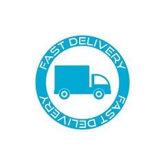 Fast delivery truck icon isolated on white background