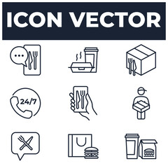 set of Food Delivery elements symbol template for graphic and web design collection logo vector illustration