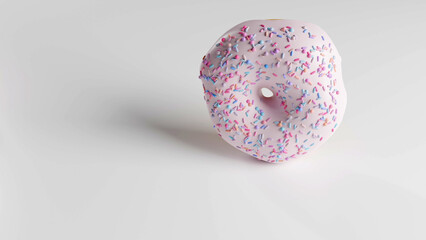 3d rendered cartoon donuts white background