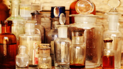 Antique Medicine Bottles, 1800s Victorian Era