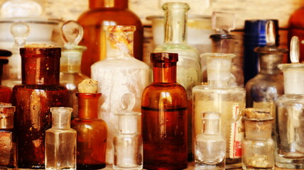 Antique Medicine Bottles, 1800s Victorian Era