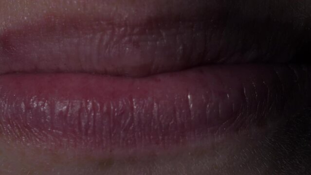 Close-up of the oral cavity of a woman with crooked teeth, diastema