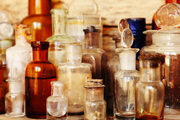 Antique Medicine Bottles, 1800s Victorian Era