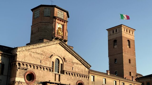 The facade of the cathedral of Reggio Emilia