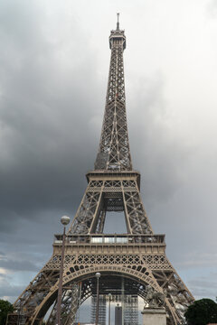 Panoramic view of iconic Eiffel Tower in Paris, France