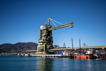 Fototapeta na wymiar industrial port La Spezia, Italy
