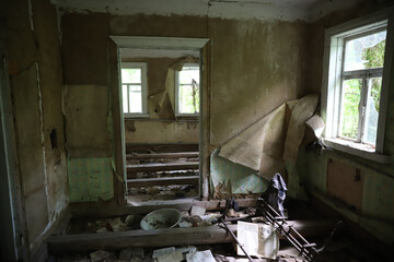 Building in Chernobyl Exclusion Zone, Ukraine