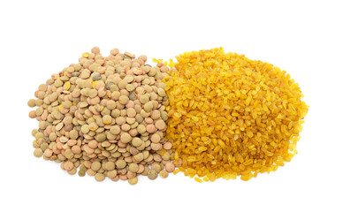 Lentils and bulgur groats.