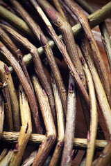 detail of a willow wicker basket