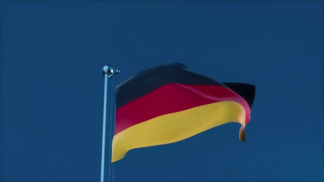 Germany 3d animation waving flag for background news web and media. High quality 4k footage