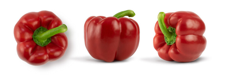 Sweet red pepper isolated on white background