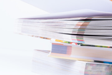 Macro view stack of books