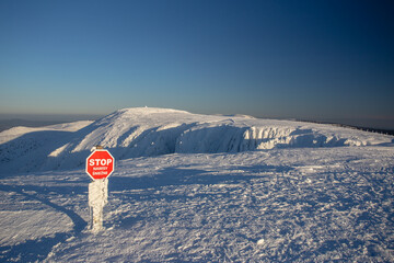 Śnieżne Kotły, ostrzeżenie, panorama