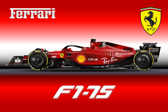 Maranello, Modena, Italy, Ferrari F1 75 formula 1, Carlos Sainz number 55, 2022 formula one world championship 