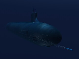 submarino clase Virginia en inmersión y en superficie