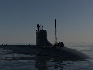 submarino clase Virginia en inmersión y en superficie