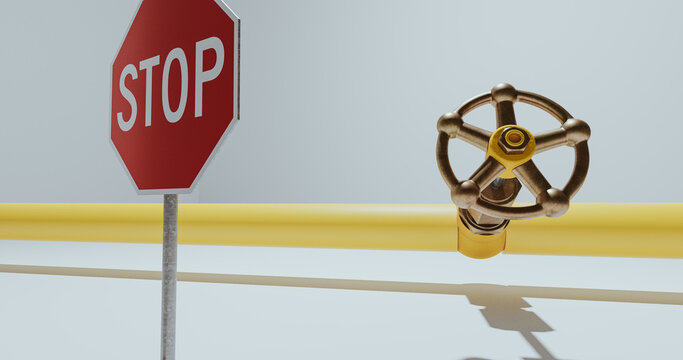 Gasleitung mit Stoppschild