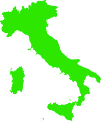 Fototapeta na wymiar Green colored Italy outline map. Political italian map. Vector illustration map.