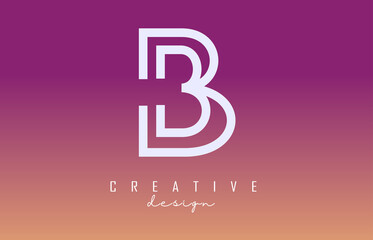 White B Letter Logo Monogram Vector Design. Creative B Letter Icon with colorful gradient background.