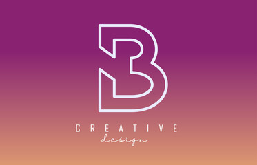 White B Letter Logo Monogram Vector Design. Creative B Letter Icon with colorful gradient background.