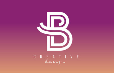 White B Letter Logo Monogram Vector Design. Creative B Letter Icon with colorful gradient background.