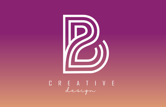 White B Letter Logo Monogram Vector Design. Creative B Letter Icon with colorful gradient background.