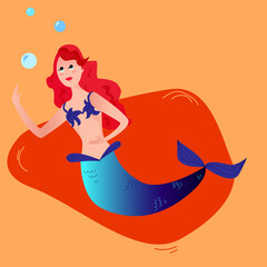 Cute little mermaid sends greetings