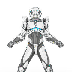 man in an armored nano tech suit is holding an invisible gun