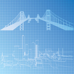 Construction building vector sketch
