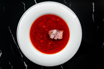 Traditional food red soup borshch