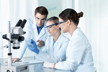 Group of Medical Research Scientists Working on Generation Experimental Drug