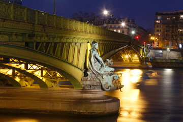 The famous Mirabeau bridge was constructed in 1893 . Paris France.