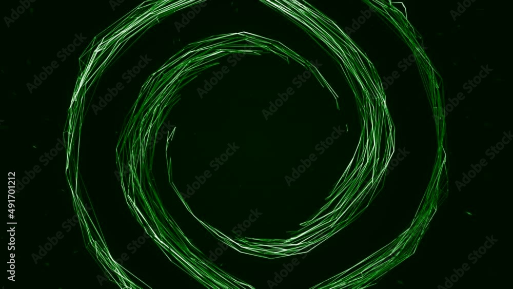 Aufkleber abstract drawn sketch of a spiral rotating on a black background. animation. effect of a spinning tu